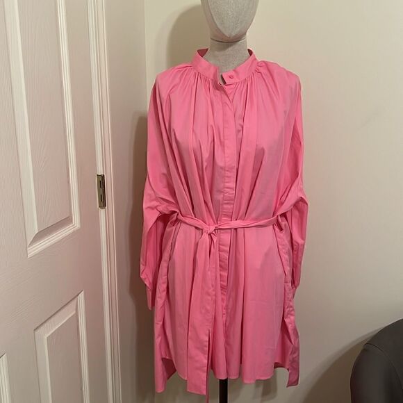 Pink Poplin Cape Shirt Dress Size US 8 (uk 12) Great Condition - Picture 3 of 4